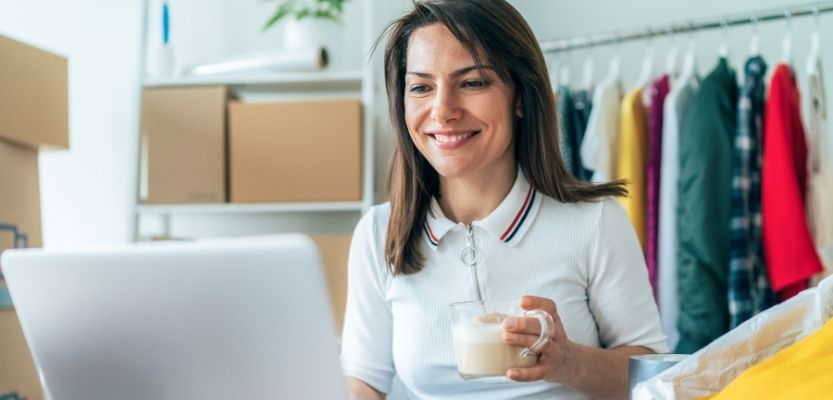 A business owner at their computer