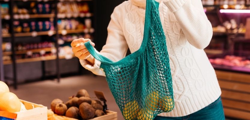 Independent shop shelf with local products on display