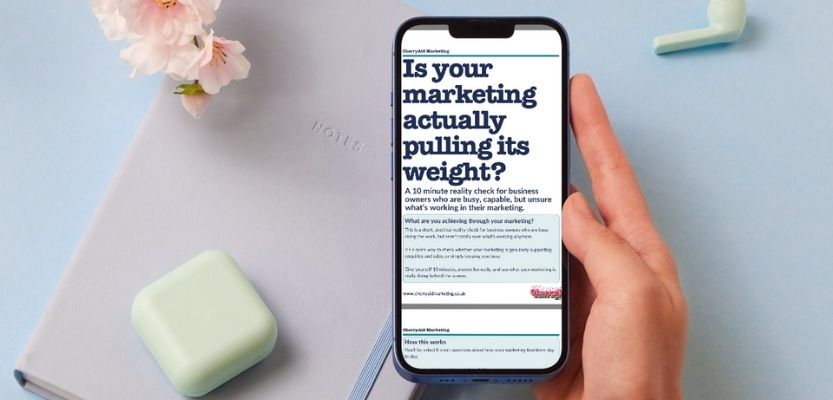 Is your marketing pulling its weight? PDF being viewed on a Phone screen